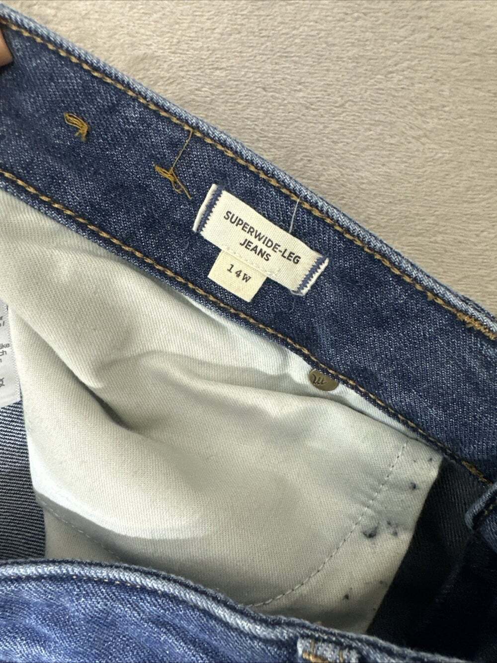 Madewell Superwide Leg Jeans Women’s 14W Dark Wash High Rise Wide Leg - Picture 5 of 9